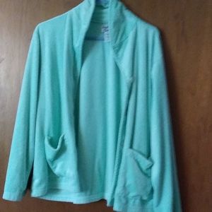 Teal fleece pajama top